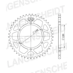 Steel-Rear Sprocket / Chain Wheel Supersprox 520/45t black 12304-45
