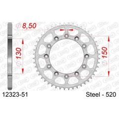 Stahl-Kettenrad AFAM 428 - 47Z Silber 1231347