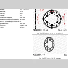 Stahl-Kettenrad AFAM 428 - 55Z Silber 1231355