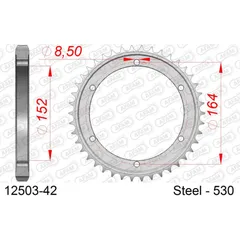 Stahl-Kettenrad AFAM 530 - 36Z Silber 1240136