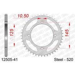 Stahl-Kettenrad AFAM 530 - 43Z Silber 1240143