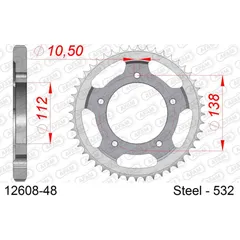 Stahl-Kettenrad AFAM 520 - 48Z Silber 1250848