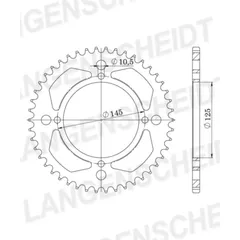 Steel-Rear Sprocket / Chain Wheel Supersprox 520/47t black 12505-47
