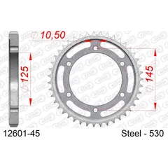 Steel Chain Wheel - Rear Sprocket AFAM 520 - 40t SILVER 1250540