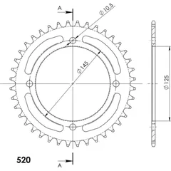 Alu-Rear Sprocket / Chain Wheel Supersprox 520/41t red 12509AR41