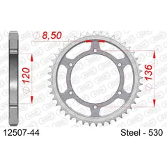 Steel Chain Wheel - Rear Sprocket AFAM 520 - 40t SILVER 1240740