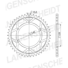 Steel-Rear Sprocket / Chain Wheel Supersprox 530/44t black 12601-44