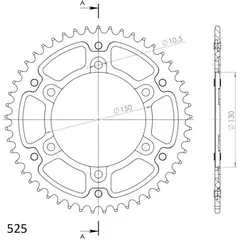 Stealth-Rear Sprocket / Chain Wheel Supersprox 525/50t red 12606R50