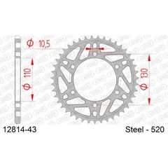 Steel Chain Wheel - Rear Sprocket AFAM 530 - 41t BLACK 1280141
