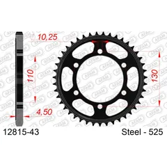 Steel Chain Wheel - Rear Sprocket AFAM 532 - 46t SILVER 1280246