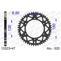 Stahl-Kettenrad AFAM 525 - 45Z Schwarz 1281545