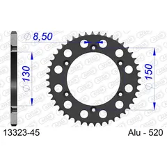 Stahl-Kettenrad AFAM 525 - 47Z Schwarz 1281647