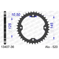 Alu Chain Wheel - Rear Sprocket AFAM 520 - 42t SILVER 1331142