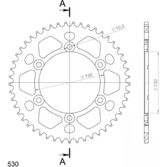 Alu-Rear Sprocket / Chain Wheel Supersprox 530/50t black