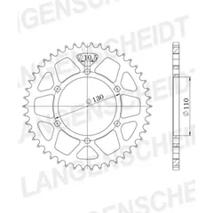 Alu-chain wheel - rear sprocket Esjot 520 - 50t silver