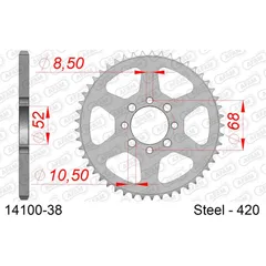 Alu Chain Wheel - Rear Sprocket AFAM 520 - 41t Gun Metal 1381441