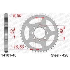 Alu Chain Wheel - Rear Sprocket AFAM 520 - 48t Gun Metal 1381448