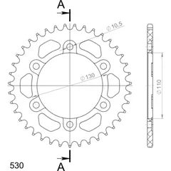 Alu-Rear Sprocket / Chain Wheel Supersprox 530/38t black