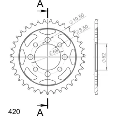 Steel-Rear Sprocket / Chain Wheel Supersprox 420/36t black 14100-36