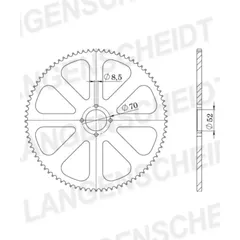 Steel-Rear Sprocket / Chain Wheel Supersprox 428/38t black 14101-38