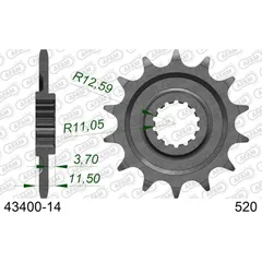 Steel Chain Wheel - Rear Sprocket AFAM 428 - 46t SILVER 3820046