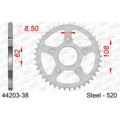 Stahl-Kettenrad AFAM 428 - 63Z Silber 3820063