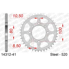 Stahl-Kettenrad AFAM 520 - 41Z Silber 1420641