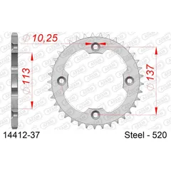 Stahl-Kettenrad AFAM 428 - 57Z Silber 1421657