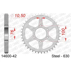 Stahl-Kettenrad AFAM 525 - 42Z Silber 1440442