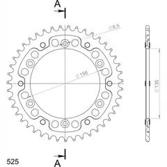 Stealth-Rear Sprocket / Chain Wheel Supersprox 525/41t black 14506K41