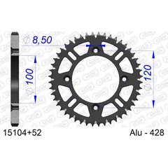 Stahl-Kettenrad AFAM 530 - 48Z Silber 1460148