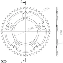 Stealth-Rear Sprocket / Chain Wheel Supersprox 525/50t silver 14604V50