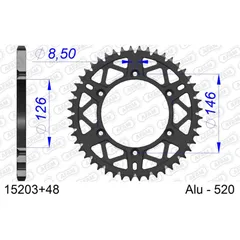 Steel Chain Wheel - Rear Sprocket AFAM 532 - 42t SILVER 1490142