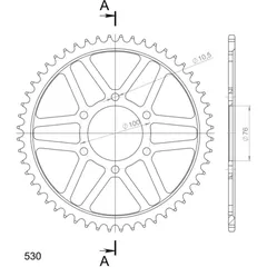Stahl-Kettenrad Supersprox 530/53Z schwarz