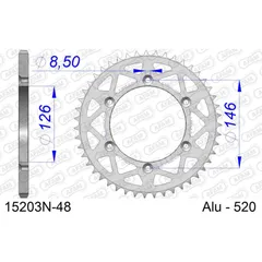 Stahl-Kettenrad AFAM 530 - 41Z Silber 1491141