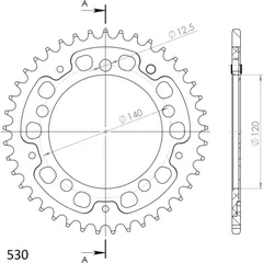 Stealth-Rear Sprocket / Chain Wheel Supersprox 530/40t gold 14911S40