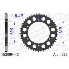 Alu-Kettenrad AFAM 428 - 51Z Silber 15104N51