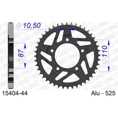 Alu Chain Wheel - Rear Sprocket AFAM 520 - 47t SILVER 15203N47