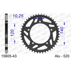Alu-Kettenrad AFAM 520 - 48Z Silber 15206N48