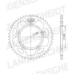 Alu-chain wheel - rear sprocket Esjot 525 - 44t silver