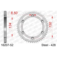 Alu Chain Wheel - Rear Sprocket AFAM 525 - 42t Gun Metal 1560442
