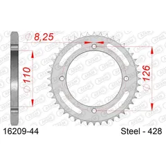 Alu-Kettenrad AFAM 525 - 43Z Gun Metal 1560443