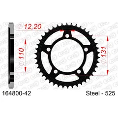 Stahl-Kettenrad AFAM 520 - 48Z Silber 1620448