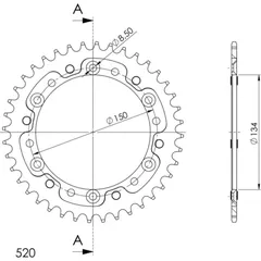 Stealth-Rear Sprocket / Chain Wheel Supersprox 520/39t gold 16204S39