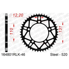 Stahl-Kettenrad AFAM 520 - 40Z Silber 1630240