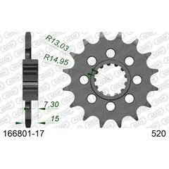 Stahl-Kettenrad AFAM 530 - 45Z Silber 1660445