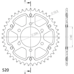Steel-Rear Sprocket / Chain Wheel Supersprox 520/41t black 16403-41