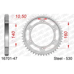 Steel Chain Wheel - Rear Sprocket AFAM 520 - 46t BLACK 1660646