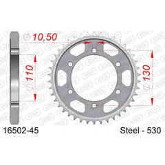 Stahl-Kettenrad AFAM 520 - 37Z Silber 1640637