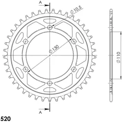 Steel Edge-Rear Sprocket / Chain Wheel Supersprox 520-40t black